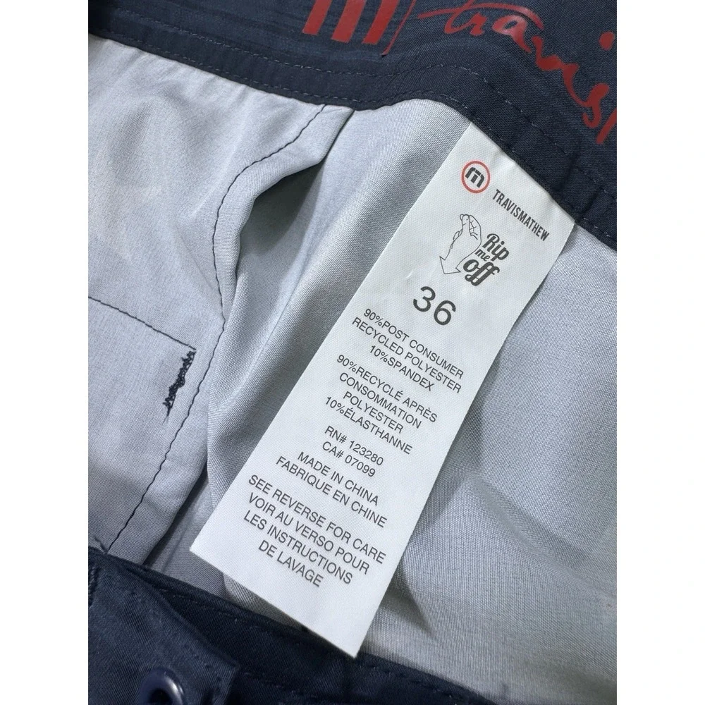Travis Mathew Board Shorts Men's 36x9 USA Flag Stars Drawstring Beach Surf